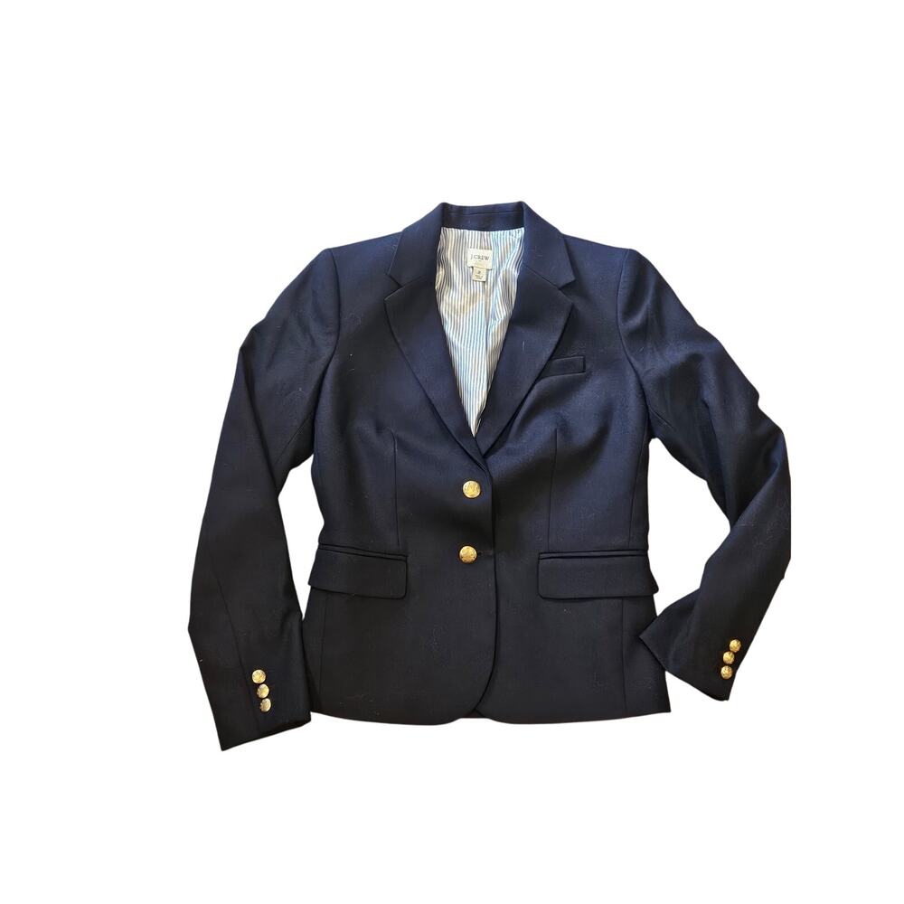 J.crew Wool-blend schoolboy blazer navy womens 2 small career old money academia